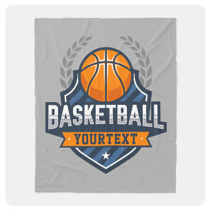 Basketball Player ADD NAME Varsity School Team Fleece Blanket