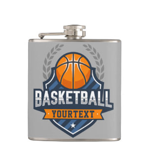 Basketball Player ADD NAME Varsity School Team Hip Flask