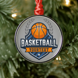Basketball Player ADD NAME Varsity School Team Metal Tree Decoration