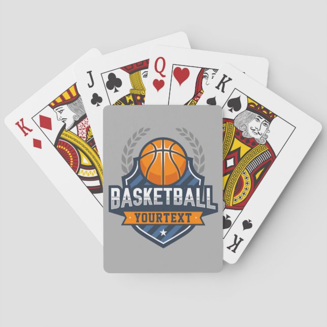 Basketball Player ADD NAME Varsity School Team Playing Cards (Back)