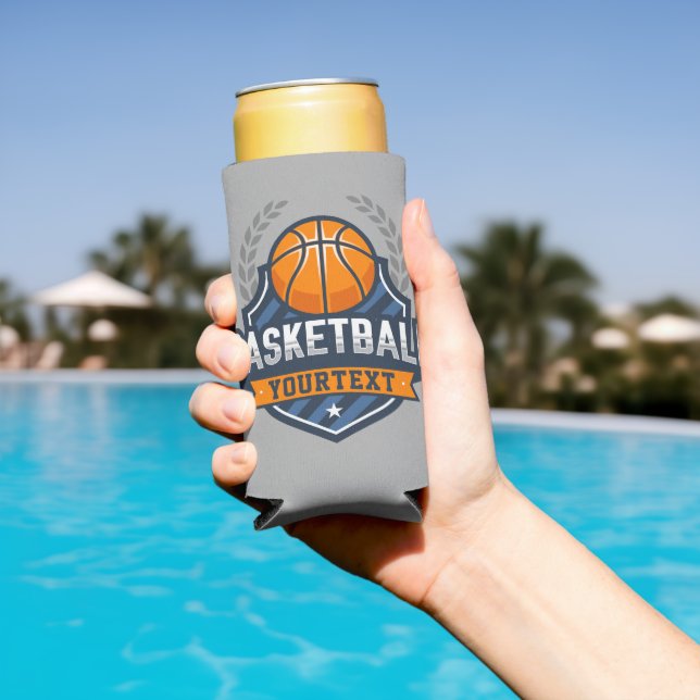 Basketball Player ADD NAME Varsity School Team Seltzer Can Cooler (In Situ Pool)