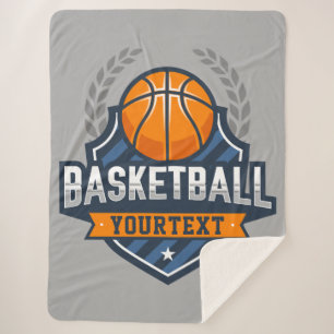 Basketball Player ADD NAME Varsity School Team Sherpa Blanket