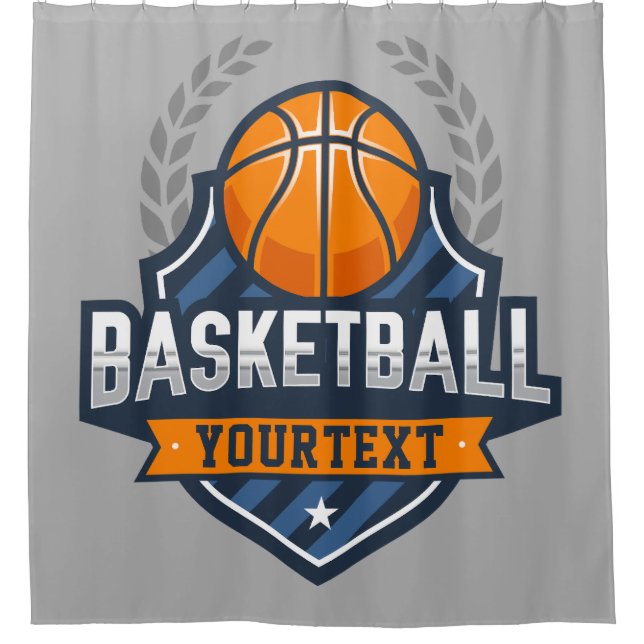 Basketball Player ADD NAME Varsity School Team Shower Curtain (Front)
