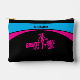 Basketball Player, Basketball Girl Birthday   Accessory Pouch