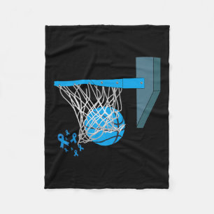 Basketball Player Blue Ribbon Diabetes Awareness S Fleece Blanket