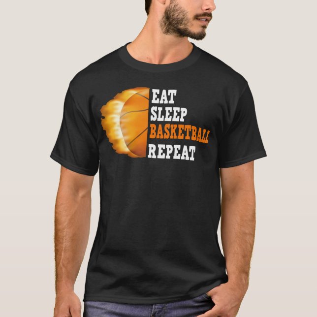 Basketball Player Boy Eat Sleep Basketball Repeat T-Shirt (Front)