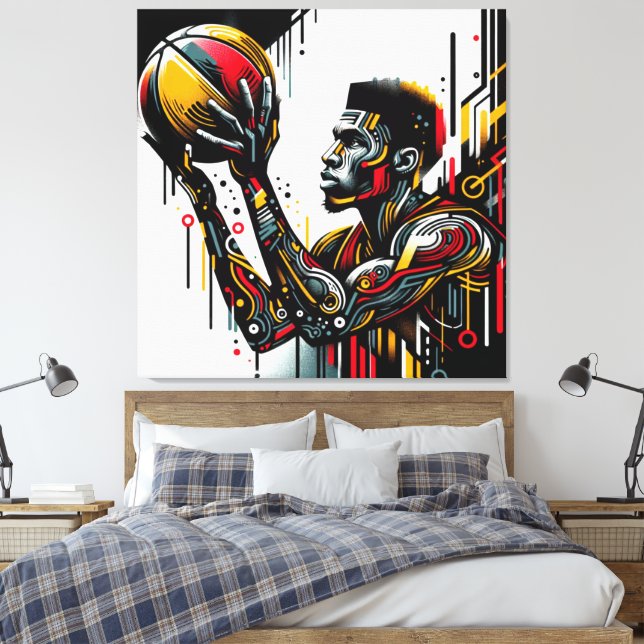 Basketball Player Canvas Print (Insitu(Bedroom))