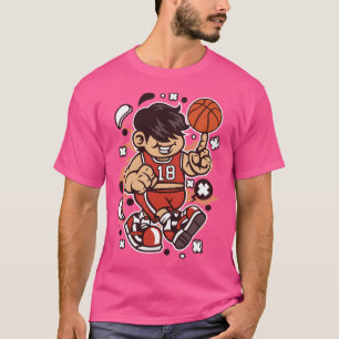 Basketball Player Cartoon Character - Funny For T-Shirt