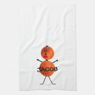 Basketball Player Cartoon Tea Towel