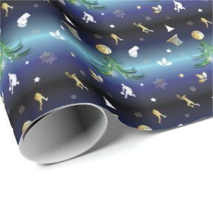 Basketball Player Christmas Tree Wrapping Paper