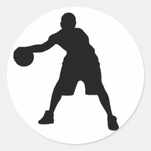 Basketball Player Classic Round Sticker