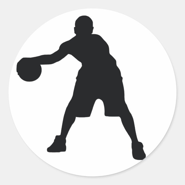 Basketball Player Classic Round Sticker (Front)