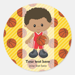 Basketball player classic round sticker