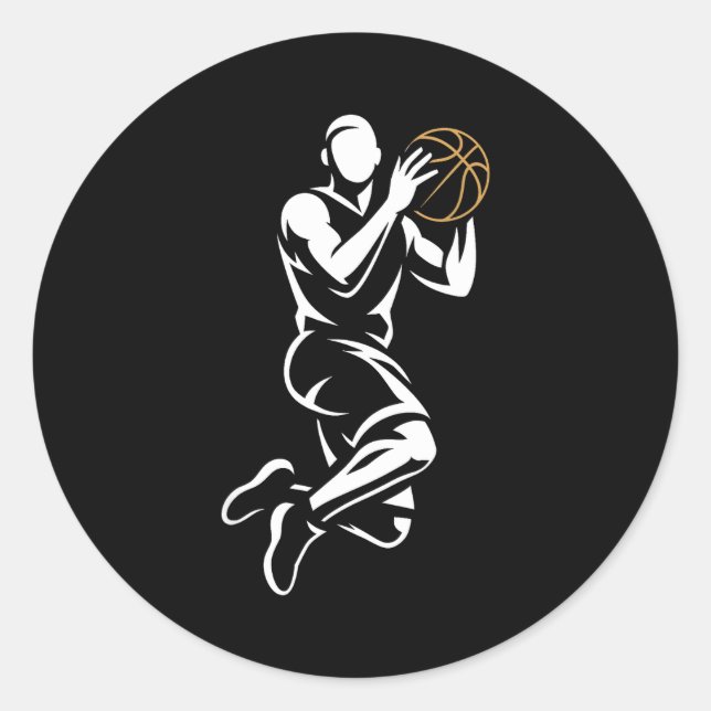 Basketball Player  Classic Round Sticker (Front)