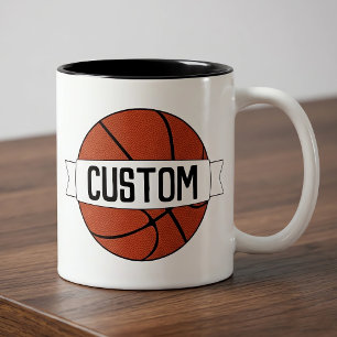 Basketball Player / Coach Custom Team Name Sports Two-Tone Coffee Mug