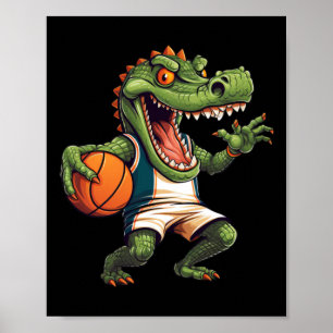 Basketball Player Crocodile  Poster