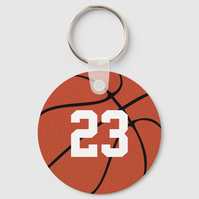 Basketball Player Custom Jersey Number or Letters Key Ring (Front)