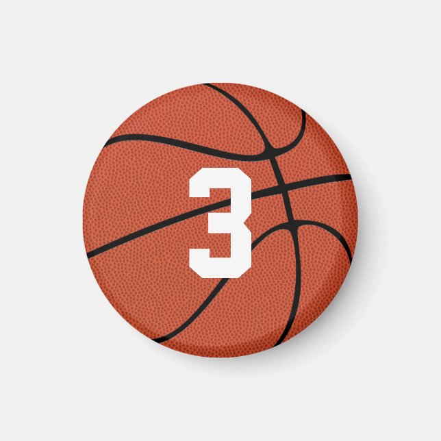 Basketball Player Custom Number/Letter Mini Round Magnet (Front)