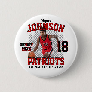 Basketball Player Custom Photo Senior Sports Day 6 Cm Round Badge