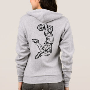 Basketball Player Doing Slam Dunk Dark Design Hoodie