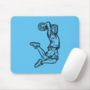 Basketball Player Doing Slam Dunk Dark Design Mouse Mat