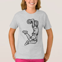 Basketball Player Doing Slam Dunk Dark Design