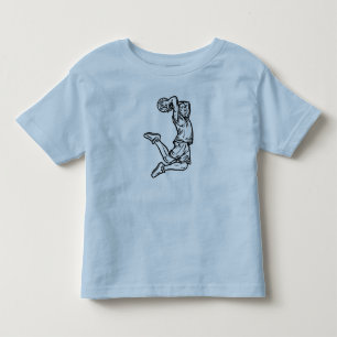 Basketball Player Doing Slam Dunk Dark Design Toddler T-Shirt