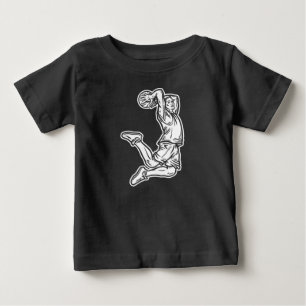 Basketball Player Doing Slam Dunk Light Design Baby T-Shirt