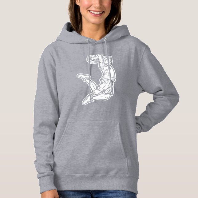 Basketball Player Doing Slam Dunk Light Design Hoodie (Front)
