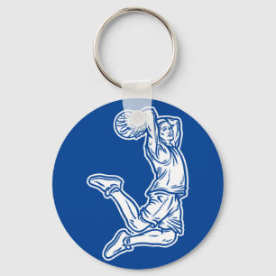 Basketball Player Doing Slam Dunk Light Design Key Ring