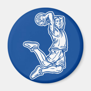 Basketball Player Doing Slam Dunk Light Design Magnet