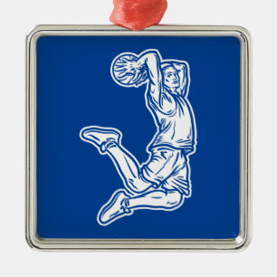 Basketball Player Doing Slam Dunk Light Design Metal Tree Decoration