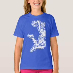 Basketball Player Doing Slam Dunk Light Design T-Shirt