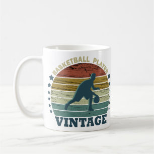Basketball player dribbling coffee mug