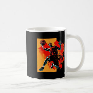 Basketball Player Dunking Basket Coffee Mug