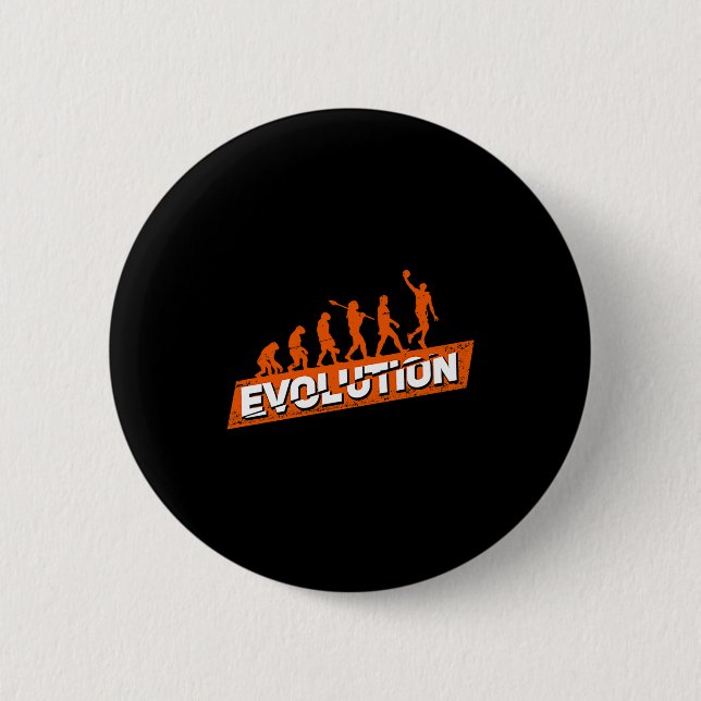 Basketball Player Evolution Gift Illustration 6 Cm Round Badge (Front)