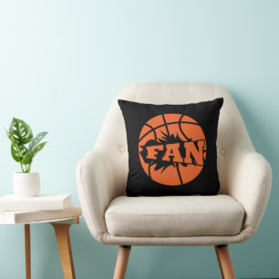 Basketball player fan orange ball cushion