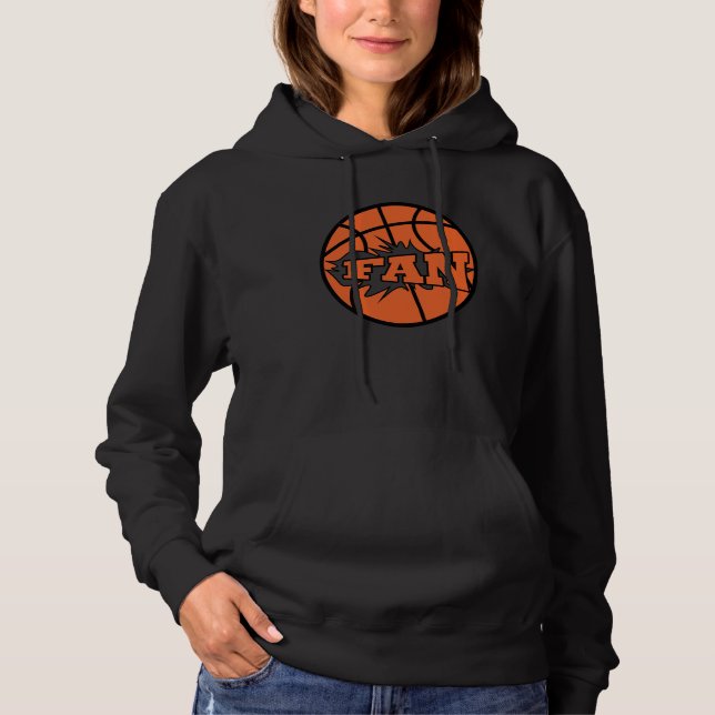 Basketball player fan orange ball hoodie (Front)