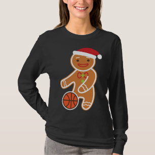 Basketball Player Gingerbread Funny Christmas T-Shirt