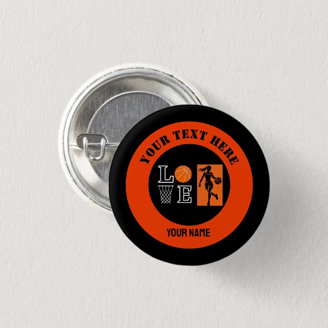Basketball Player Girl, Basketball Girl  Birthday 3 Cm Round Badge (Front & Back)