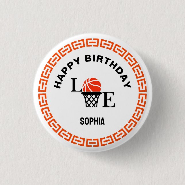 Basketball Player Girl, Basketball Girl  Birthday 3 Cm Round Badge (Front)