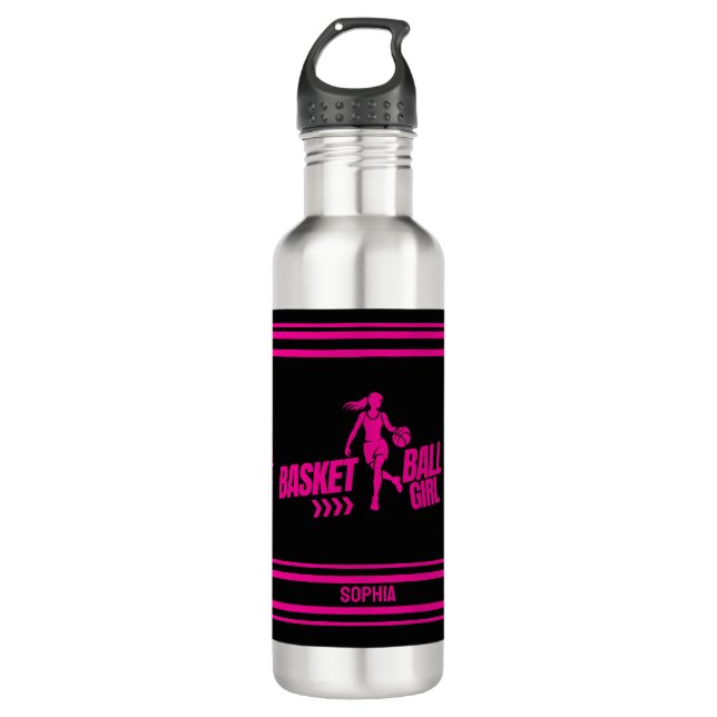 Basketball Player Girl, Basketball Girl Birthday 710 Ml Water Bottle (Front)