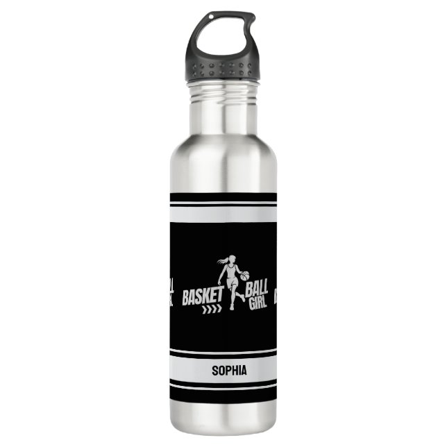 Basketball Player Girl, Basketball Girl Birthday 710 Ml Water Bottle (Front)