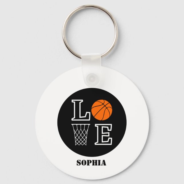 Basketball Player Girl, Basketball Girl  Birthday Key Ring (Front)