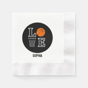 Basketball Player Girl, Basketball Girl Birthday Napkin