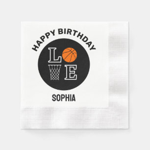 Basketball Player Girl, Basketball Girl  Birthday Napkin