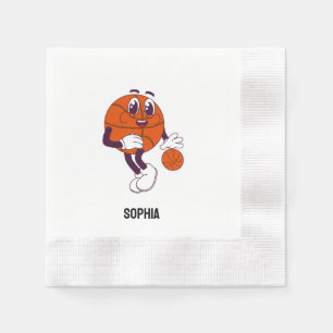 Basketball Player Girl, Basketball Girl Birthday Napkin