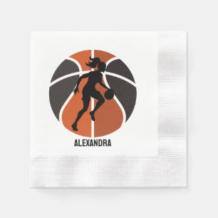 Basketball Player Girl, Basketball Girl Birthday Napkin