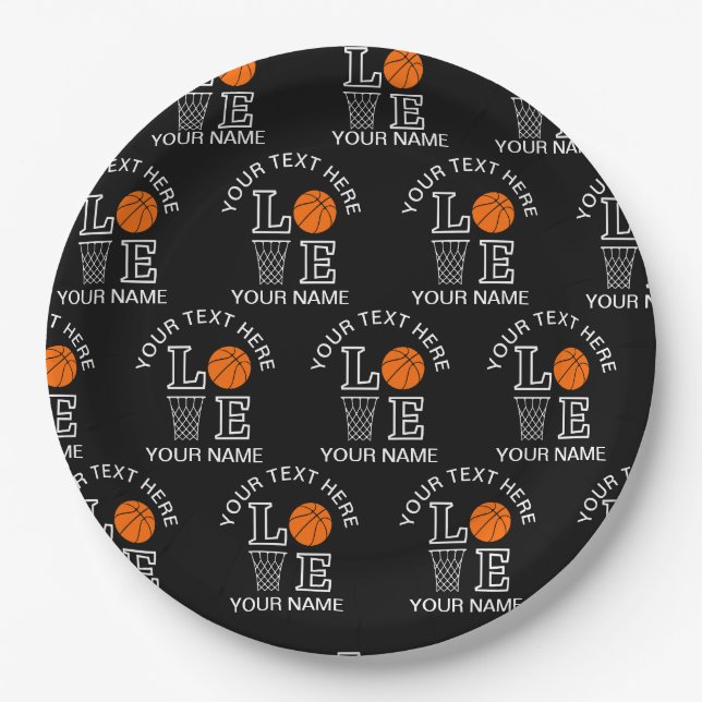 Basketball Player Girl, Basketball Girl  Birthday Paper Plate (Front)