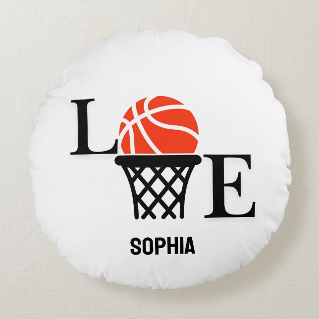 Basketball Player Girl, Basketball Girl  Birthday Round Cushion (Front)